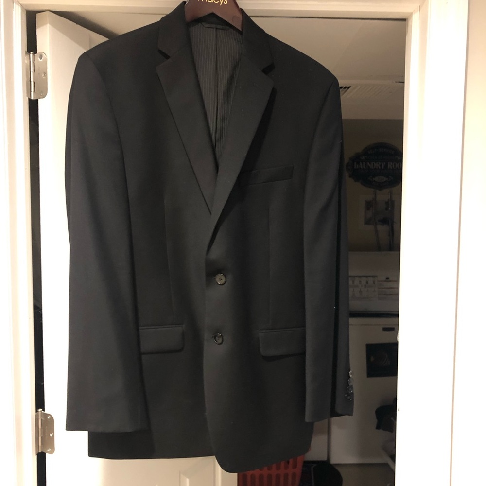 Calvin Klein 40r Slim Fit Classic Black Wool Suit Jacket